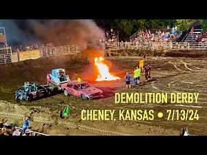 Demolition Derby Highlights • Cheney, Kansas • 7/13/24