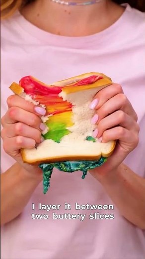 Rainbow Dough Sandwich Recipe 🌈 #cooking