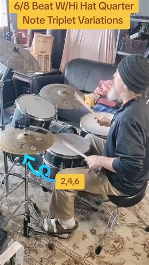 Most Beginner Drummers Miss This 6/8 Hi-Hat Trick 🤯 #drumlesson #drummer #beginners