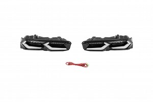 Camaro C8 Style Sequential LED Tail Lights; Black Housing; Clear Lens (19-24 Camaro) - Free Shipping