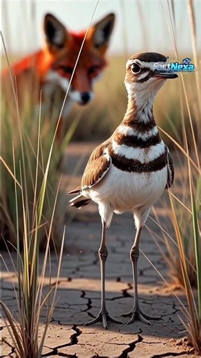This Bird Fakes Injury to Trick Predators 😱 Survival Hack) #WildActing#BirdMindGame#shorts #Wildlife