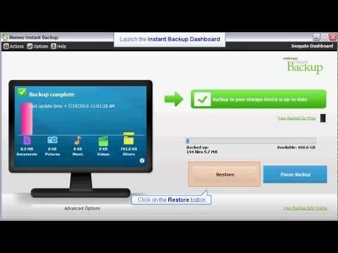 Memeo Instant Backup: Restoring Files Using the Instant Backup Interface