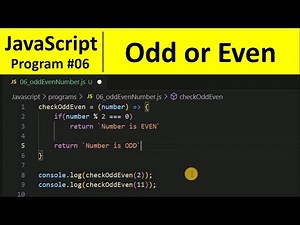 JavaScript Program 6 - Check if a Number is Odd or Even in JavaScript