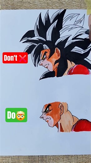 How to Draw Goku Super sayian 4 Hair 👌👌 #shorts