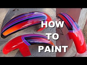 Painting a motorcycle for firefighter (front fender episode)/motorcycle custom painting/how to paint