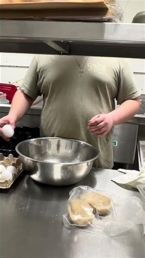 Precision egg cracking!! Nothing but the best here at Grains of Love Sourdough Bakery! #sourdough