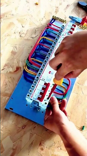 Satisfying Electrical Panel Wiring | Rainbow Cable Management. #shortvideo