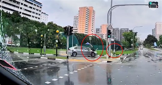 Cyclist struck as car allegedly speeds up at Hougang zebra crossing; bike sent flying across 2 lanes