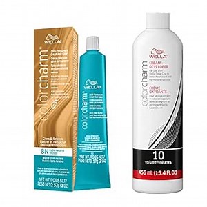 Amazon.com: WELLA colorcharm Demi Permanent Hair Color, Adds Gloss & Color Richness, Gray Coverage, 8N Light Neutral Blonde + 10 Vol. Developer : Beauty & Personal Care