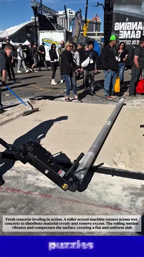 Satisfying Concrete Leveling Process | Roller Screed Machine in Action