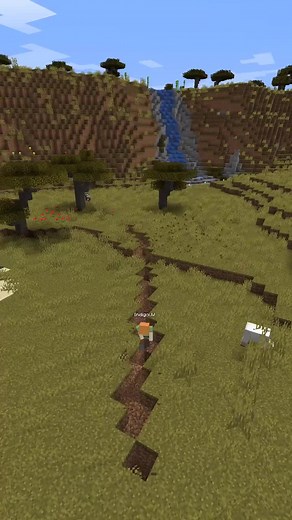 Decorating a Ravine in Minecraft with Glass Building