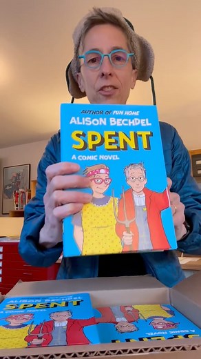 Mariner Books on Instagram: "Alison Bechdel's new book, Spent, in living color. On sale 5/20. #alisonbechdel #unboxing #funhome #bechdeltest"