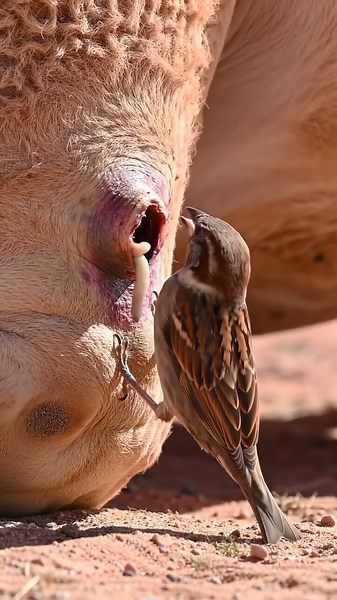 Camel & Sparrow Parasite Removal in the Desert #animalshorts
