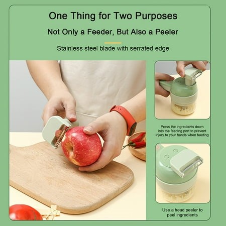 Small Food Processor 4 In 1 Electric Mini Food Grinder Mini Electric Garlic Grinder Portable Small Food Processor For Garlic Onion Pepper Vegetable Meat Mincer Grinder - Walmart.ca