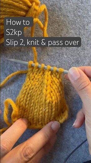 How to knit a S2KP stitch - decrease stitch for knitters #knittingstitches #shorts