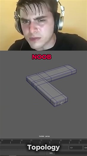 Noob vs Pro artist: wrong vs clean topology #shorts } #3dmodeling #maya