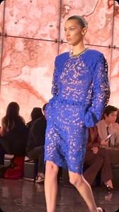A vision in blue! Palestinian model @bellahadid walked today for @saintlaurent #parisfashionweek #voguearabia | Vogue Arabia