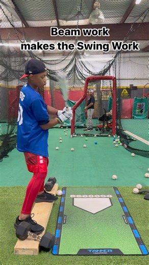 Balance work w/11yr old baller! Without balance you have nothing in the box! @chadsapenter #hittingdoneright #fridaysession #balancebeam #letsgetit | hitting_done_right_hdr