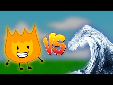 Firey VS Water | BFDI render animation