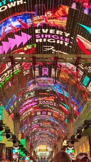 Fremont Street after dark hits completely different #vegas #travel