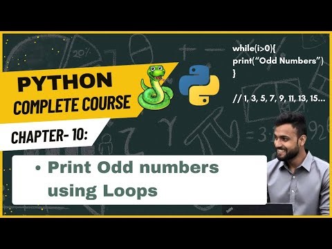 Python Program to Print All Odd Numbers Between 1 and 20 | Python for Beginners | Chapter 10.a