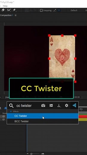 Realistic 3D Card Flip in After Effects | CC Twister Trick #shorts #aftereffects