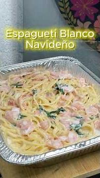 Espagueti Blanco Navideño 🎄 #shorts #shortvideo