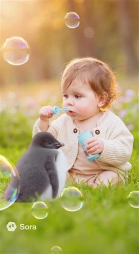 Bubble Moments | Penguin and Baby
