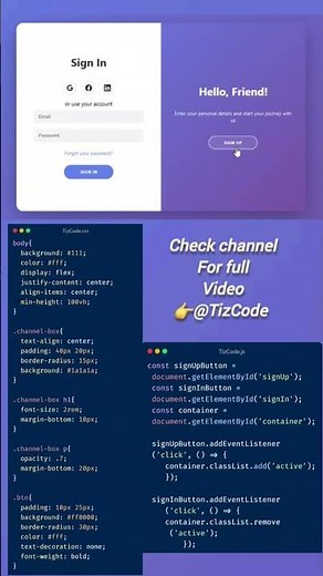 Animated Login + Signup Form Using HTML CSS & JS 🔥