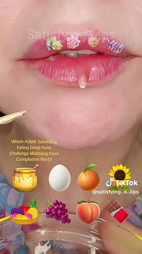 ASMR Satisfying Eating Emoji Food Challenge Mukbang Food Compilation Eating Honey Fruit Gummies Helly Chocolate & More! #satisfyinglips #emojichallenge #satisfying #asmr