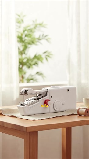 Mini Handheld Sewing Machine – Portable Stitch Tool with Accessories for Quick Fixes, Travel & DIY Crafts #diywearableblanket #homehacksessentials #needlepointkit #hairtoolforbeginners #homehackmusthave #diyapparel #diyclothing #waxmachineforbeginners #howtoapplypressonnails #washingmachinehacks