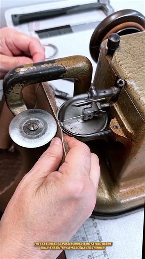Leather Edge Skiving Machine Thins Thick Material for Precision Folded Seams #machine #leathercraft