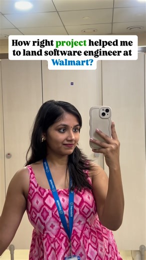Satyam Jyottsana gargee on Instagram: "𝐇𝐨𝐰 𝐫𝐢𝐠𝐡𝐭 𝐩𝐫𝐨𝐣𝐞𝐜𝐭 𝐡𝐞𝐥𝐩𝐞𝐝 𝐦𝐞 𝐭𝐨 𝐥𝐚𝐧𝐝 𝐬𝐨𝐟𝐭𝐰𝐚𝐫𝐞 𝐞𝐧𝐠𝐢𝐧𝐞𝐞𝐫 𝐫𝐨𝐥𝐞 𝐚𝐭 𝐖𝐚𝐥𝐦𝐚𝐫𝐭 ? When I was preparing for top PBCs like Microsoft, Walmart, Intuit… I realized one thing → Most resumes looked identical. Similar projects. Similar tech stack. Similar GitHub repos. It was then that I decided to pick & build only those Projects that were right for me. 𝐒𝐡𝐚𝐫𝐢𝐧𝐠 𝐦𝐲 𝐛𝐢𝐠𝐠𝐞𝐬𝐭 𝟑 𝐥𝐞𝐬𝐬𝐨𝐧𝐬 𝐡𝐞𝐫𝐞: 