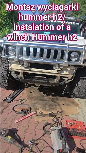 instalation of a a winch hummer h2= montaż wyciągarki # hummeh2 #winch # instalation # offroad