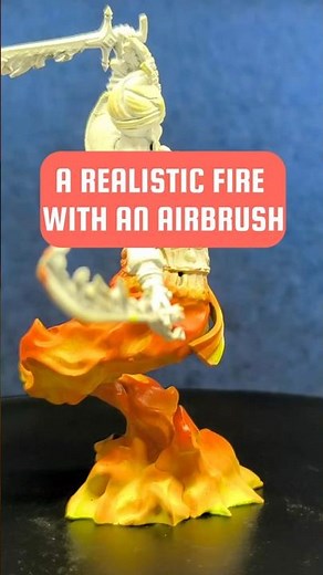 🔥 Airbrush Miniature Painting: How to Paint Realistic Fire in 5 Minutes #figurine #airbrush