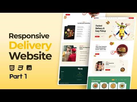 Responsive Food Delivery Website Design Using HTML CSS & JavaScript | Part 1