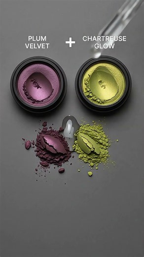 Plum Velvet + Chartreuse Glow = Royal Moss Chrome 💜💚 | Satisfying Color Mixing ASMR