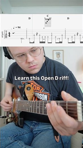 Learn my ”Raga Blues” riff in Open D tuning!🔥🎸 Full lesson on Patreon #guitarlesson #tabs