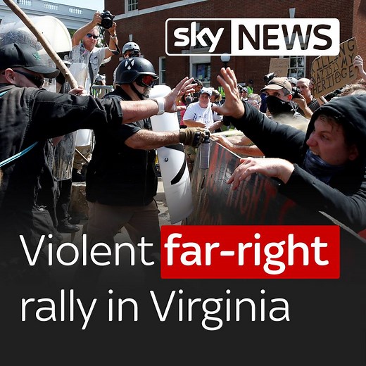 408K views · 1.4K reactions | A far-right protest over plans to remove a statue of Confederate General Robert E Lee turned violent in #Charlottesville | Sky News | Facebook