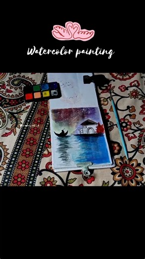 mini watercolor sketchbook painting/ asthetic paint ideas 💡/