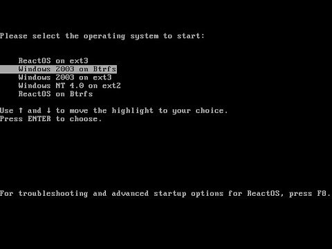 FreeLoader (ReactOS bootloader) boots Windows from Btrfs and ext2/3 formatted volumes