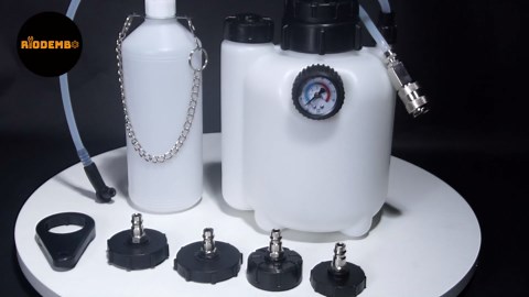 3L Manual Brake Fluid Bleeder Kit with 1L Extractor Bottle, 4 Master Cylinder Adapters Compatible with Chrysler, Dodge, Mazda, Jeep, Subaru, Ford etc.