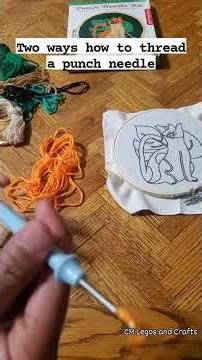 Two ways how to thread a punch needle#crafts#embroidery