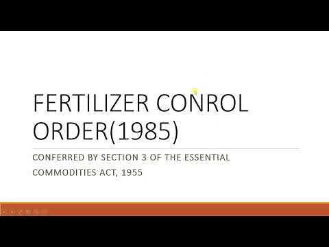 Fertilizer control order 1985