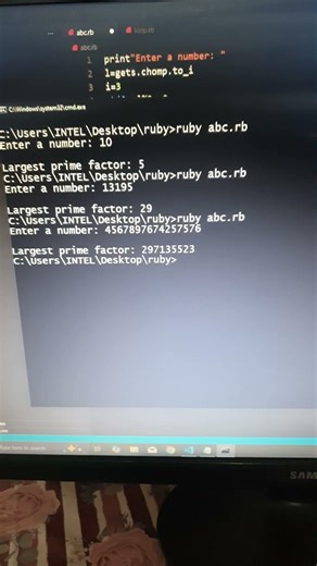 Ruby | Euler project 'find largest prime factor' | CodeLearning