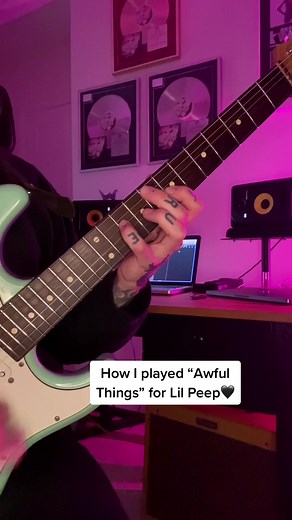 Playing Guitar Parts for Awful Things by Lil Peep | Guitar Tutorial