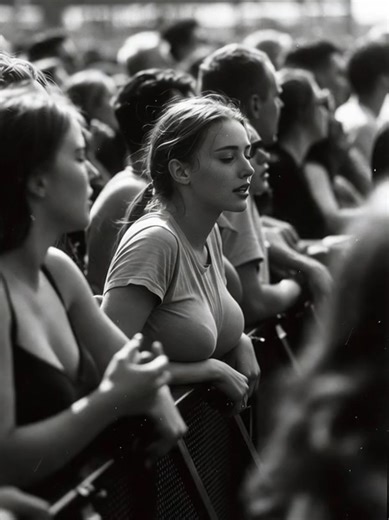 Cute Festival Girl Dancing at Music Festival