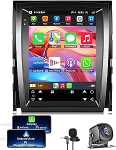 4G+64G Car Stereo for Cadillac Escalade 2007-2014, 9.7'' Head Unit Stereo Support Wireless CarPlay+Android Auto, GPS Navigation, Bluetooth5.2, 1080P Rear Camera, Touch Screen, FM Radio, SWC+MIC