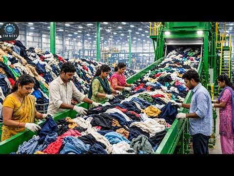 From Discarded Scraps to New Fashion Inside India’s Largest Textile Recycling Factory(Full Process)