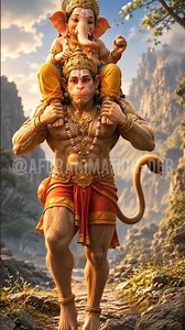 Lord Hanuman Carrying Little Lord Ganesha | Divine 3D Animation Short 🕉️✨